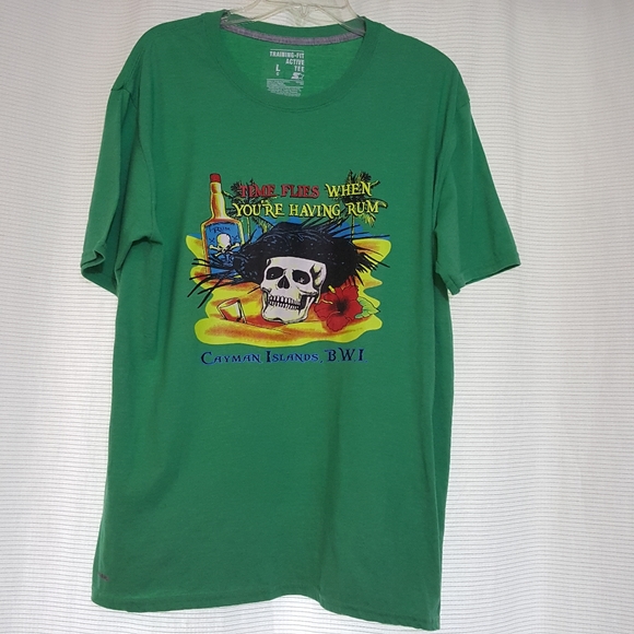 Graphic Tee Shirt skulls..green..large - Picture 1 of 5